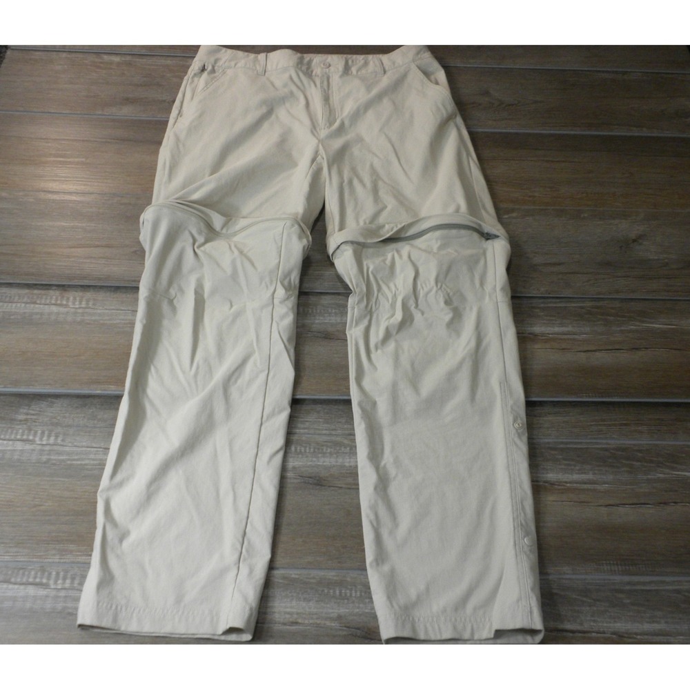 Columbia Leslie Falls Convertible Pants Womens 14 Beige Omni Shield Utility